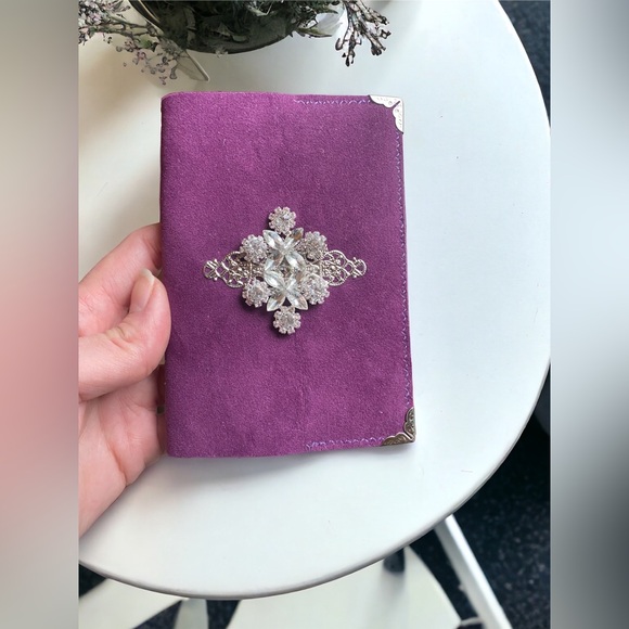 Handmade faux suede passport cover. - Picture 6 of 8